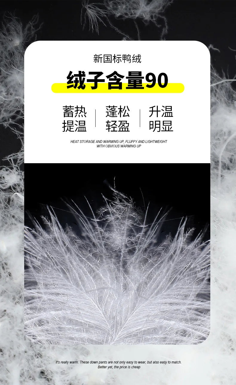 2025 Men's New, Lace-Up Elastic Waist Warm, Tooling, Outdoor Down Pants.