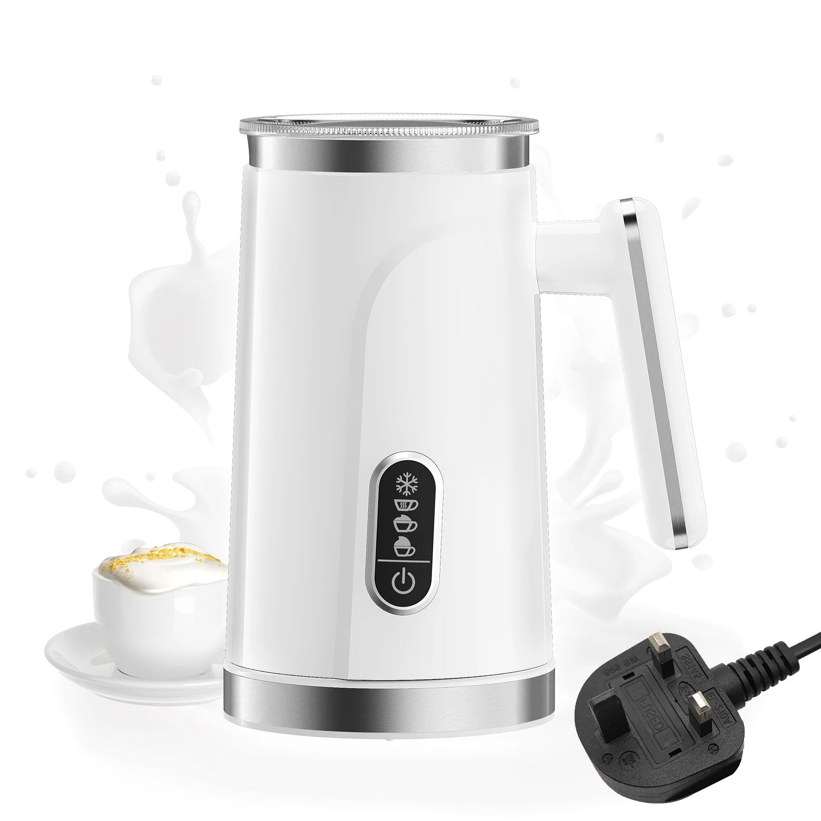 BioloMix,4 in 1 Automatic Hot and Cold Milk Frother Warmer for Latte, Foam Maker, Hot Chocolates, Cappuccino.