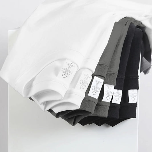 2PCS 100% Cotton Solid T Shirts Men's and Women's Short Sleeve White Tees Casual Breathable Loose Round Neck T-shirt Couple Tops.