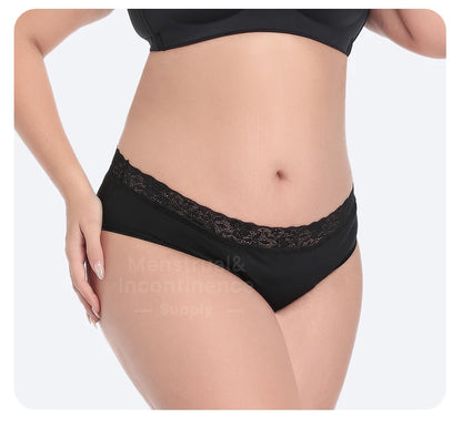 Mid-Waist Period Underwear for Women 4-Layer Anti-Leakage Super Absorbent Menstrual Panties for Daily Use Sports