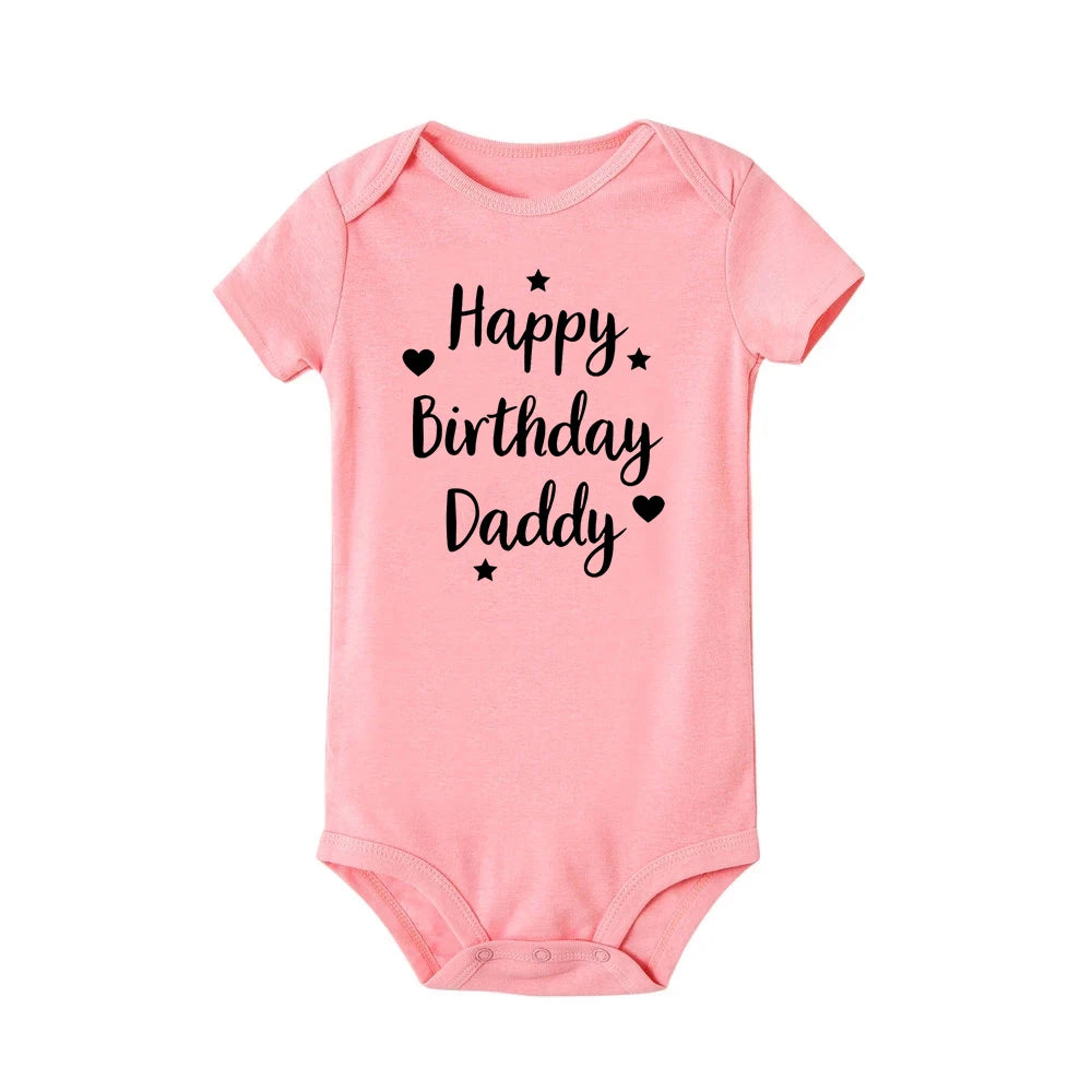 Alles Gute zum Geburtstag Papa Baby Body Vater Party Jungen Mädchen Outfit Strampler Säugling Sommer Kleinkind Kurzarm Kleidung Ropa Geschenke.