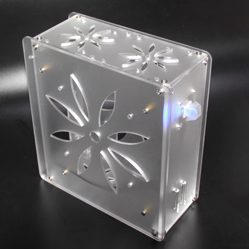 Mini itx computer case Acrylic frosted transparent chassis Personalized key cap switch design supports  Graphics network card.