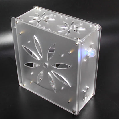 Mini itx computer case Acrylic frosted transparent chassis Personalized key cap switch design supports  Graphics network card.