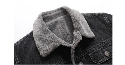 DIMUSI Winter Men's Denim Jackets Man Fleece Warm Windbreaker Jacket Fashion Mens Retro Cotton Military Jean Coats Clothing.