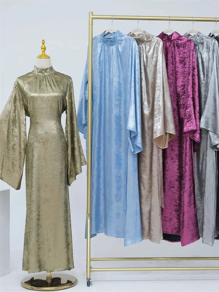Shiny Satin Abaya Dubai Luxury 2025 Muslim Islam Abayas For Women Kaftan Dress Kebaya Caftan Marocain Femme Vestidos Musulmanes.