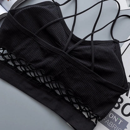 Tube Top Woman Bra Sexy Lingerie Female Fitness Top Cross Strap Seamless Underwear Active Bra Women's Intimates.