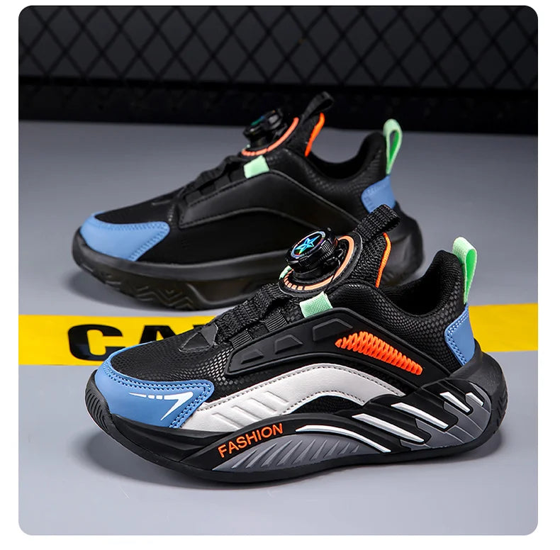 Fashion New Kids Boy Running Sport Shoes Leather Sneakers Children Outdoor Lightweight Breathable Tenis Footwear.