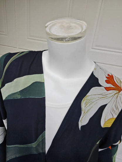 Uni Dubai Fashion Floral Print Open Abaya Muslim Elegant Cardigan With Hijab Scarf 2025 Feminine Clothes