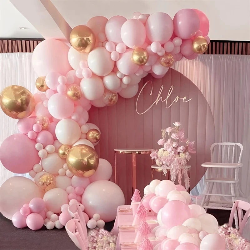 Erröten Retro Rosa Elfenbein Weiß Luftballons Girlande Bogen Kit für Geburtstag Party Hochzeit Baby Dusche Dekorationen Party Ballon Liefert.