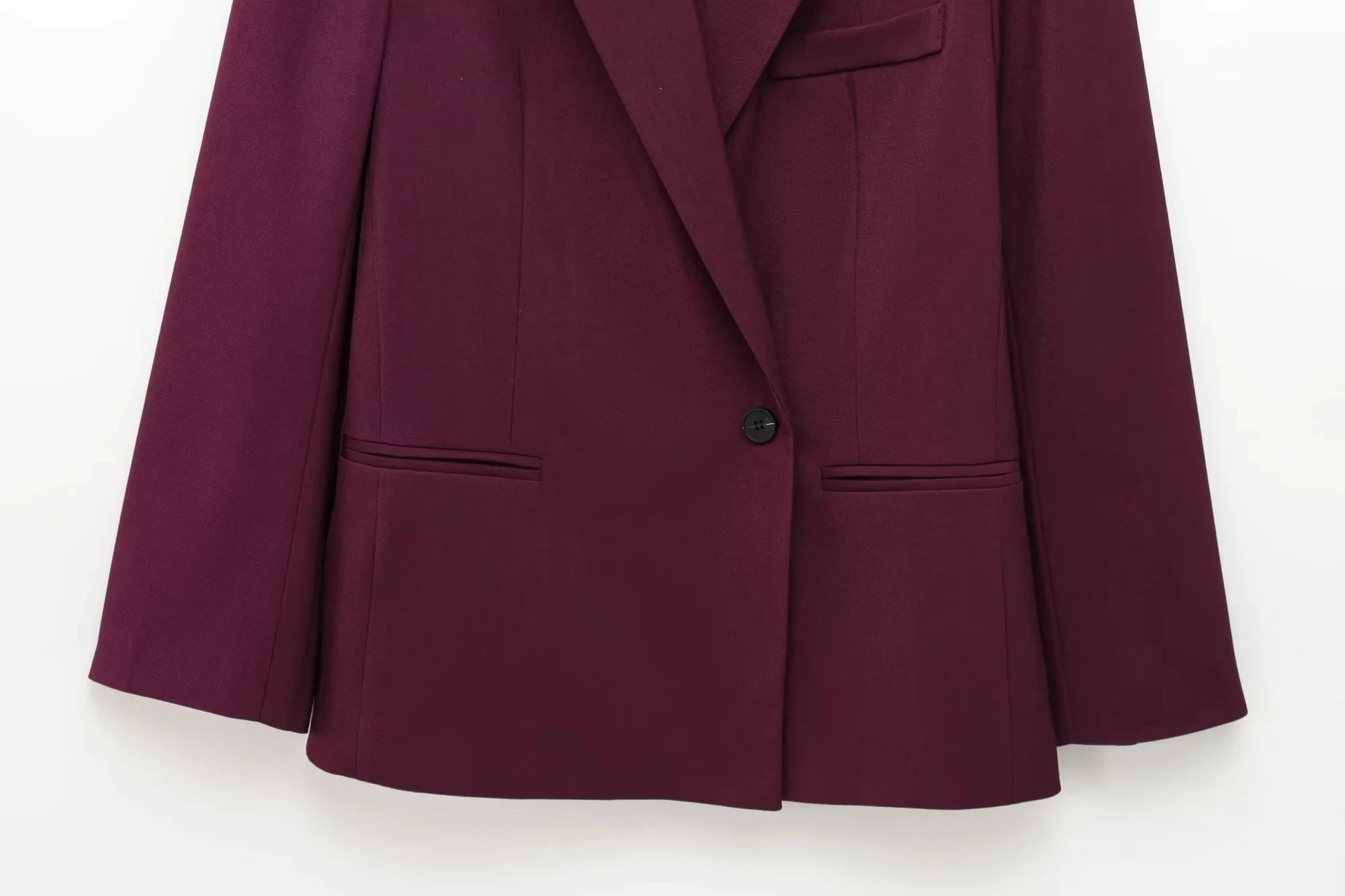 KONDALA Vintage Chic Office Lady Red Solid Women Suit Notched Single Button Pockets Blazer Straight Loose Pants Fashion 2025 Set.