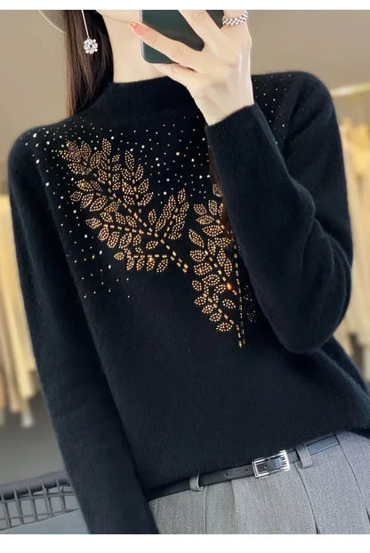 Frauen Pullover Dicke Warme Herbst Winter Mock Neck Mode Pullover Langarm Grundlegende Jumper Stricken Bodenbildung Shirt Koreanische Pullover.