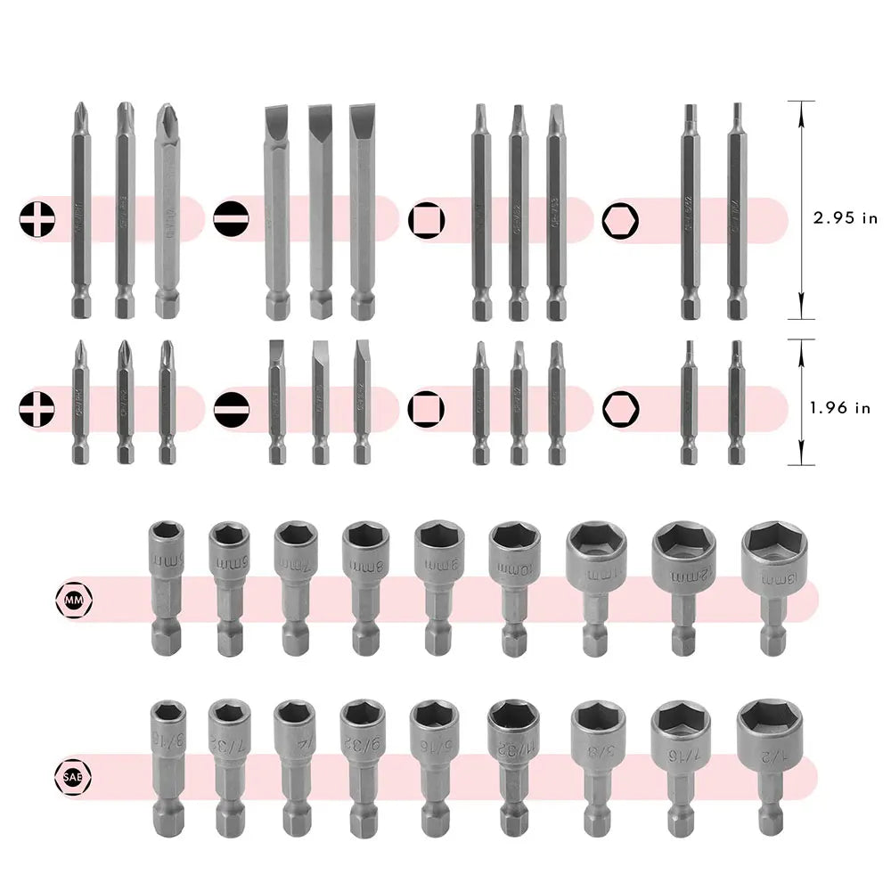 Podofo 208-teiliges Master-Schraubendreher-Bit-Set, 1/4 Zoll Sechskantschaft-Bit-Steckschlüsselsatz, Reparatur-Handwerkzeug-Set für den Heim- und Heimgebrauch