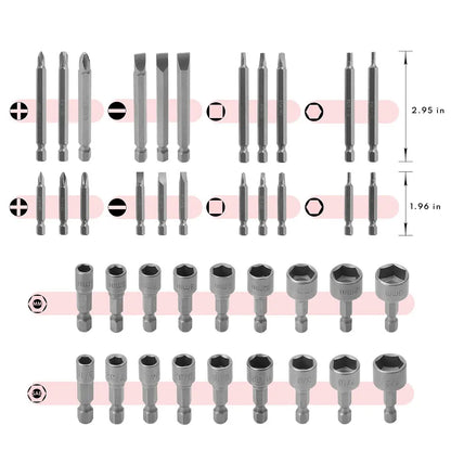 Podofo 208-teiliges Master-Schraubendreher-Bit-Set, 1/4 Zoll Sechskantschaft-Bit-Steckschlüsselsatz, Reparatur-Handwerkzeug-Set für den Heim- und Heimgebrauch