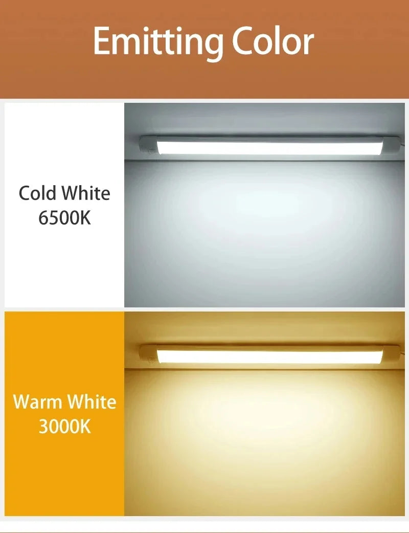 Led Tube Light With Switch Wire 110V 220V 30/50cm Lighting Strip Lamps 10W 20W For  Living Room Bedroom Closet Kitchen Lamp.