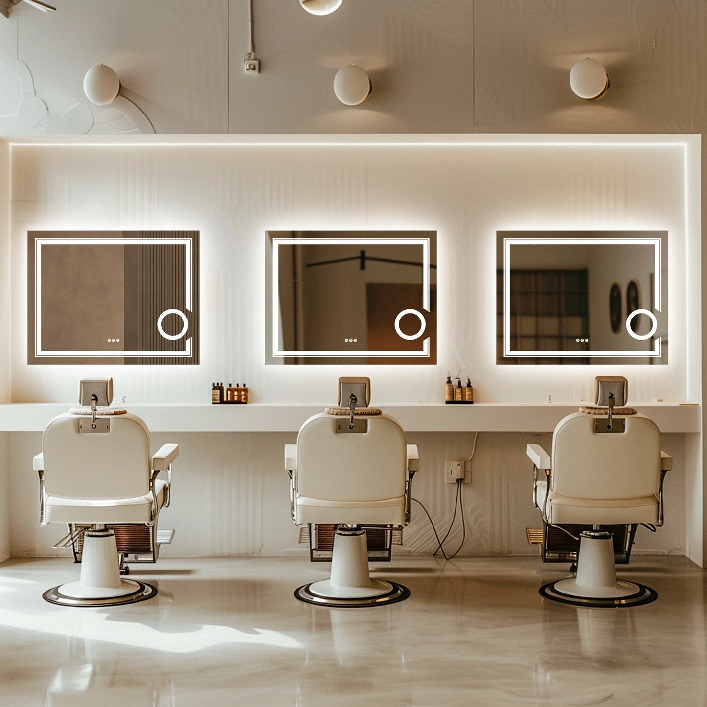 LUVODI LED-Spiegel für Badezimmer, Wandmontage, Vergrößerungsspiegel für Waschraum, Toilette, Dusche, Waschtisch, Make-up, Rasierspiegel