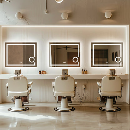 LUVODI LED-Spiegel für Badezimmer, Wandmontage, Vergrößerungsspiegel für Waschraum, Toilette, Dusche, Waschtisch, Make-up, Rasierspiegel