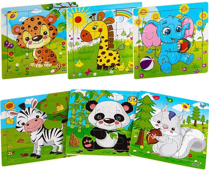 9/16 Jigsaw Puzzles for Kids Ages 2 3 4 5 Toddler Wooden Puzzle Preschool Educational Toys Set Animals Puzzle for Boys and Girls.