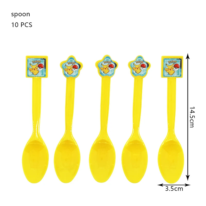 Pokemon Geburtstag Party Dekoration Neue Ligntning Pikachu Ballon Kid Event Liefert Einweg Geschirr Banner Hintergrund Platte