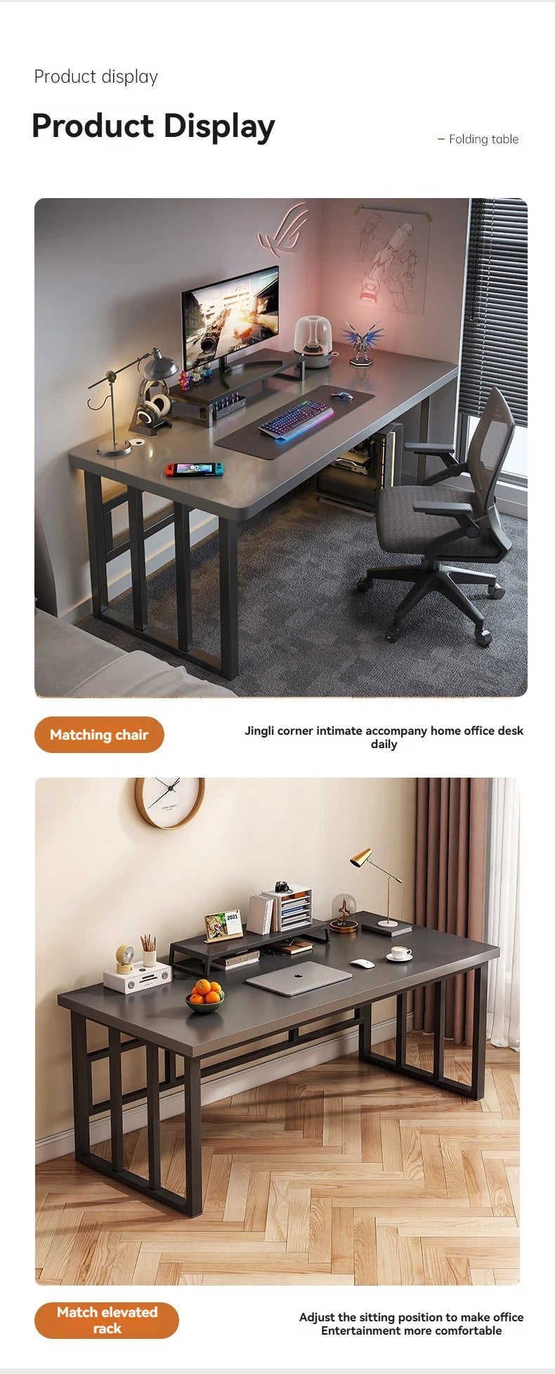 Computertisch, Desktop, Schlafzimmer zu Hause, Schülerlernen, Schreiben, Internet-Netzwerk, roter E-Sport-Schreibtisch, Miethaus, einfaches Büro