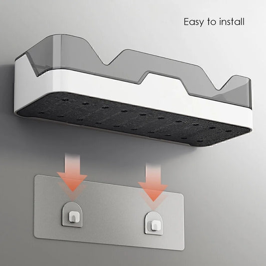 Kein Bohren Badezimmer Regal Kunststoff Dusche Organizer Wand montiert Toilettenartikel Lagerregal Shampoo Halter Bad Zubehör