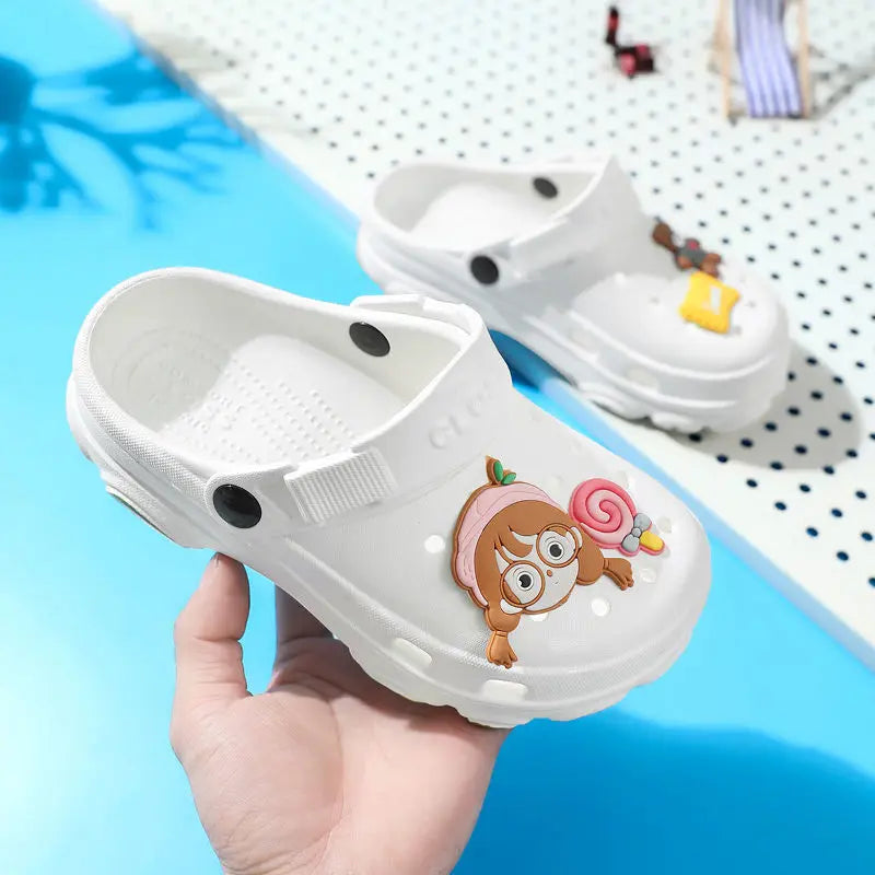 3-12y Kids Mules & Clogs Summer Boys Girls Sandals Cartoon 6 Colors Non-slip Comfortable Beach Slippers Children Garden Shoes 24