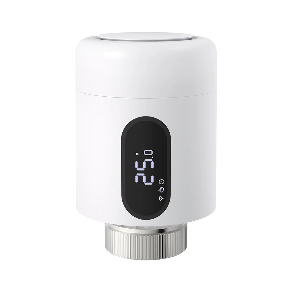 AVATTO 1~6PCS Tuya ZigBee TRV Thermostatic Valve,Smart Thermostat Radiator Actuator With Ambient Light,Alexa Google Home Alice