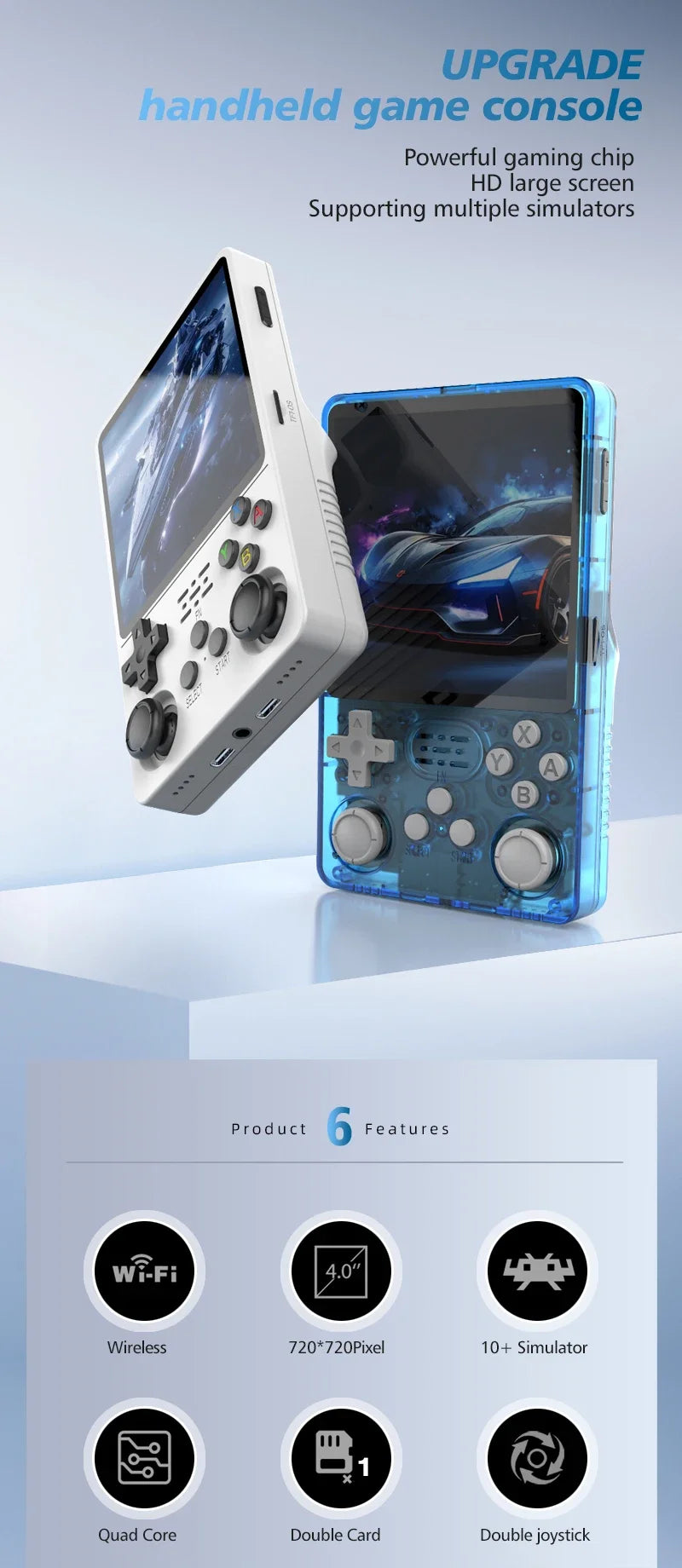 R36S R36Plus Retro Handheld Game Console Linux 64-bit System 4" IPS Screen RK3326 Portable Pocket Video Player For N64 PS1.