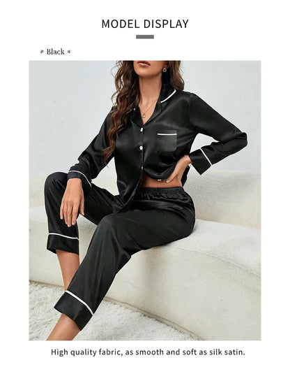 Großes Damen-Pyjama-Set, langärmelige Hose, Cartoon-Studenten-Nachtwäsche, Homewear, zweiteilige Strickjacke, Nachtwäsche, Loungewear