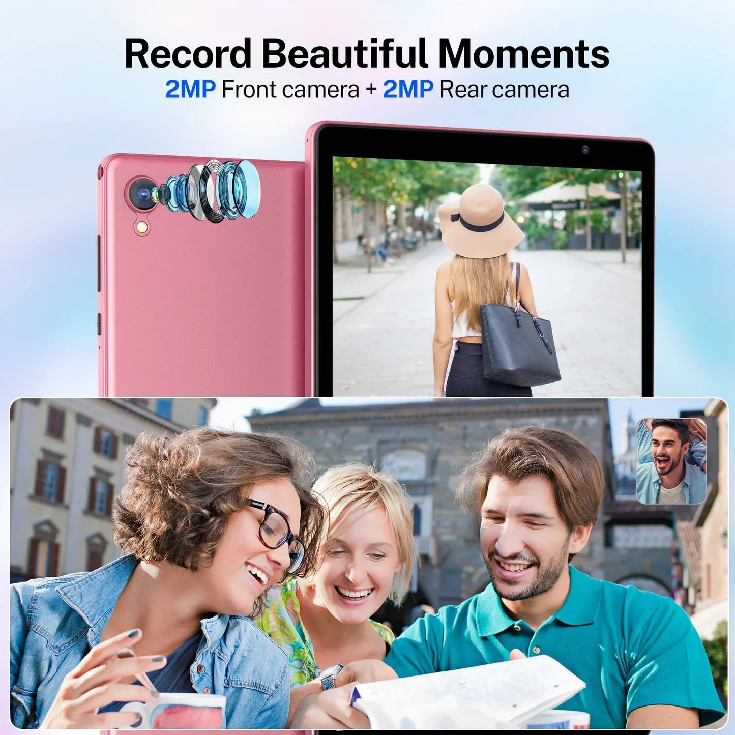 Latest Android 14 Tablet, 10-inch Tablet, Quad-core Processor, 5G WiFi, 4GB ROM + 32GB RAM, 1280*800 Resolution, 8000mAh Battery.