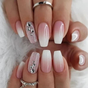 24Pcs/set Almond Press-On French Nail Tips Green Cat Eye False Nails Simple&Elegant Wearable Nail Art for Women&Girls Daily Wear