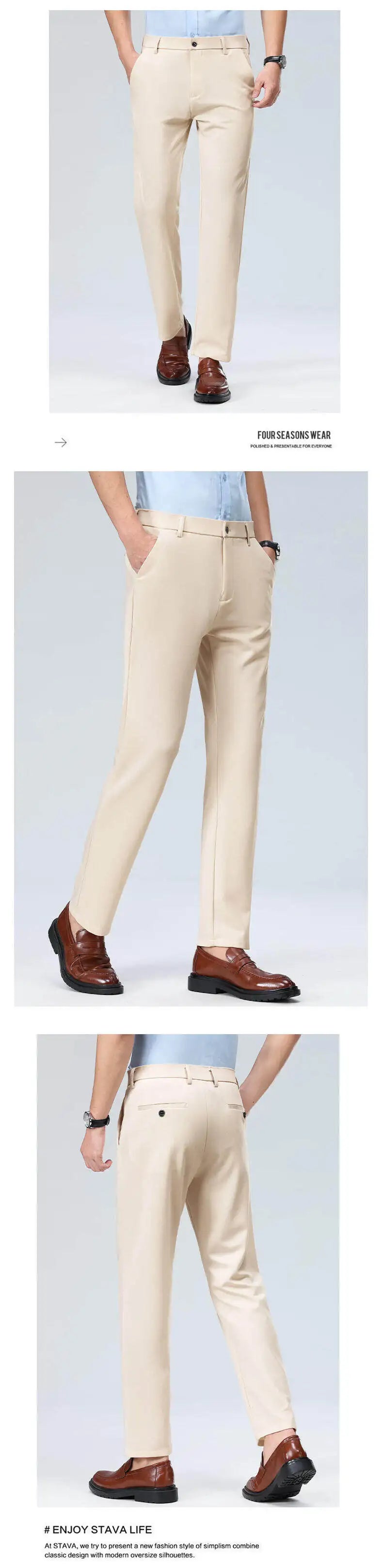 10 color casual pants, men's business casual suit pants, loose straight summer thin stretch suit pants.