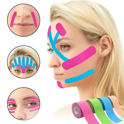 2.5CM x 5M Kinesiology Tape For Face V Line Neck Eyes Lifting Wrinkle Remover Sticker Tape Facial Skin Care Tool Elastic Bandage.