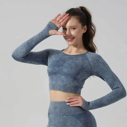 High Waist Yoga Pants Sand Washed Seamless Peach Butt Fitness Sportswear Tight Long Trousers for Women Autumn Season