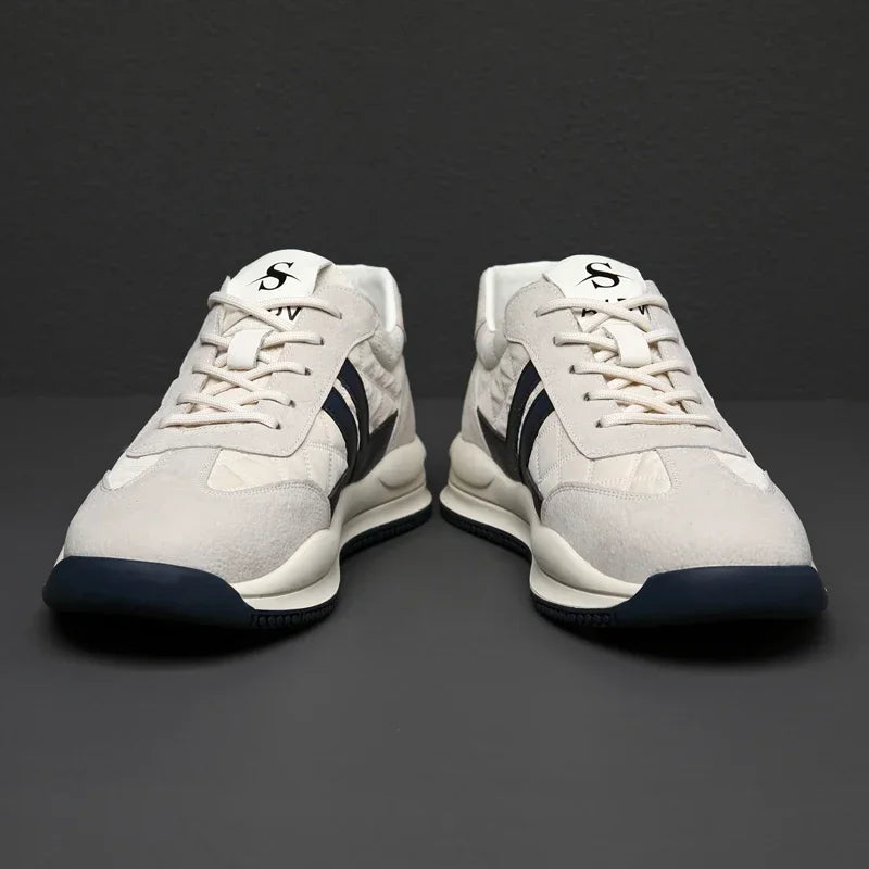 Genuine Leather Lift Sneakers Men Height Increase Insoles 6/8cm High Quality Elevator Shoes Comfortable Breathable Casual Sports.