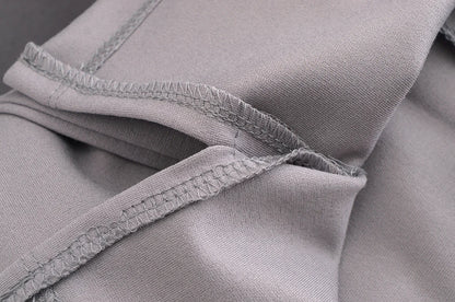 HH Women's 2-Piece Set Fashion Slimming Double-Sided Fabric Round Neck Long-Sleeve Top+Elegant Stretch Casual Wide Leg Pants