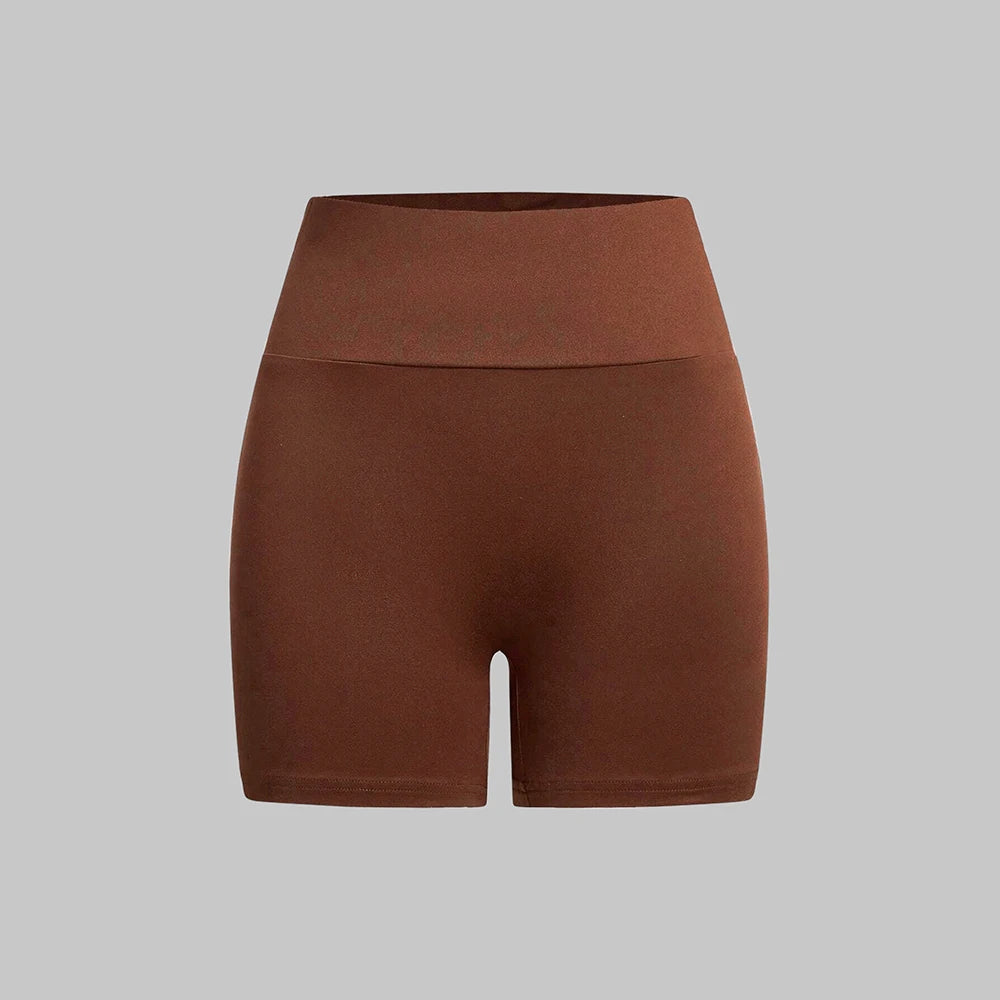 Mia Muse Women's Shorts All Season Casual Basics Solid Color Natural Waist Short Slim Daily Shorts.