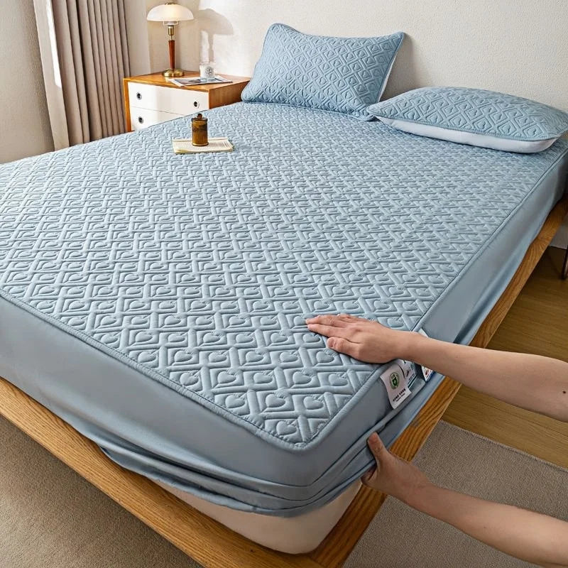 WOSTAR Thicken quilted mattress protector cover 180x200 couple luxury double bed elastic fitted sheet style bed protection pad.