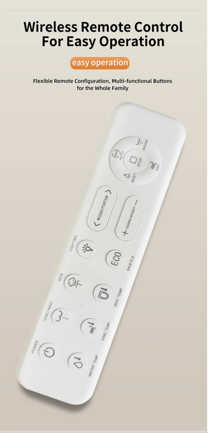 Intelligenter elektronischer Toilettensitzbezug – kabellose Fernbedienung, 3-in-1-Warmsystem, wassersparend – beheizt, trocken, waschen für modernes Badezimmer