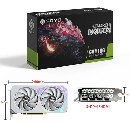 SOYO Original NVIDIA RTX3060 12G Graphics Card GDDR6 Memory 192Bit PCIE4.0x16 Gaming Video Card for Desktop Computer Accessories.