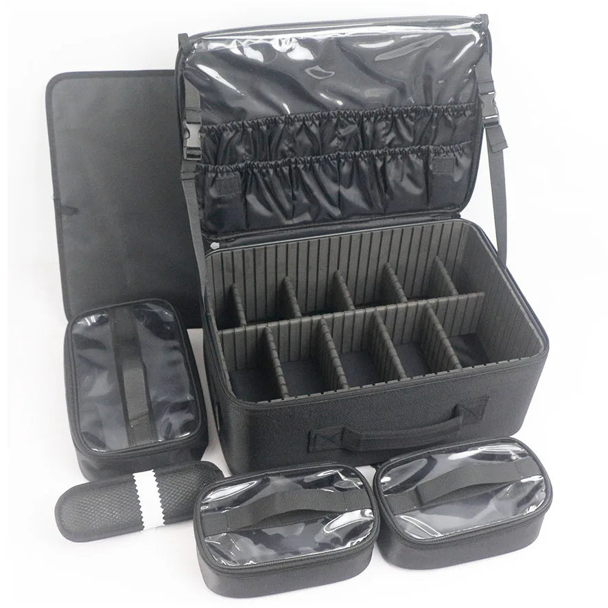 GLADCASE Makeup Case Large Waterproof Makeup Toolbox Professional With Brush Holder Beauty Cosmetic Suitcase Make Up Organizer.
