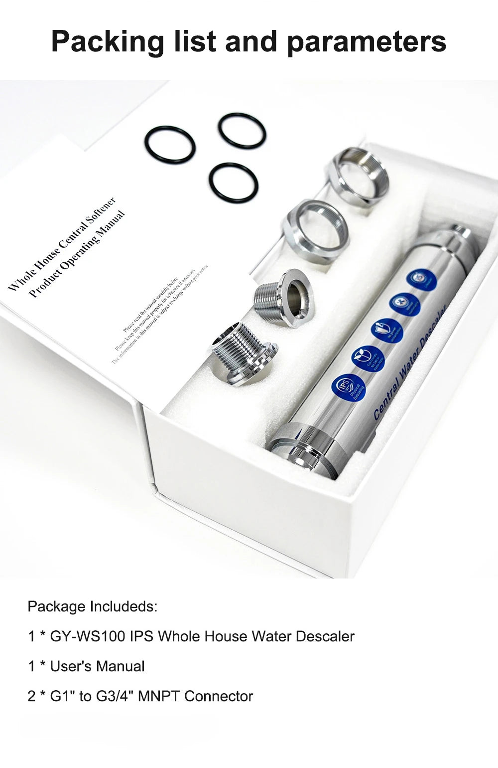 Salt Free Water Descaler Whole House, Scale Water Softener System, Prevent Scale Built Up On Water Heaters,  Toilet & Boilers.