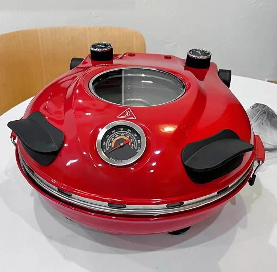 Dualer elektrischer Heiz-Pizzaofen, tragbar, für den privaten und gewerblichen Gebrauch, 30,5 cm