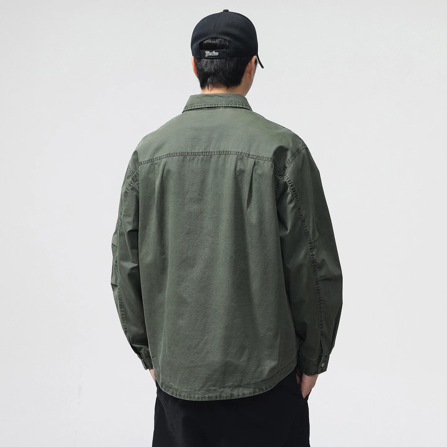 Autumn Fashion Vintage Shirt Style Jacket Men Streetwear Loose Casual Plus Size Washed Cotton Cargo Jacket Man Coat Outerwear.