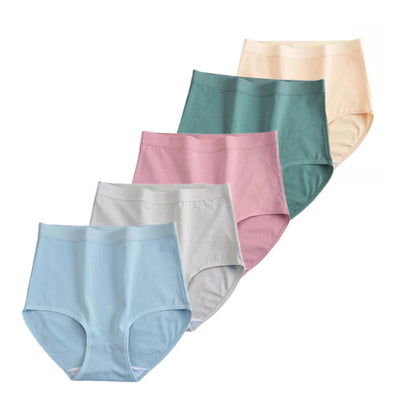 FallSweet 5Pcs/Lot Cotton Panties for Women Plus Size Underwear High Waist Comfortable Female Underpants Sexy Lingerie M-XXXL.