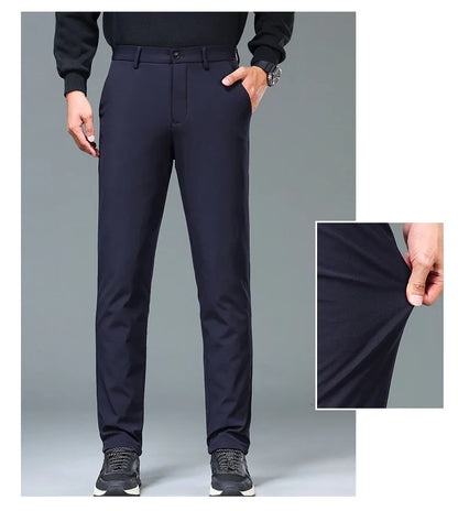 Men's Winter Formal Down Pants Goose Feather Warm Trousers Business Suit Pants for Man  calca termica masculina inverno PT-597