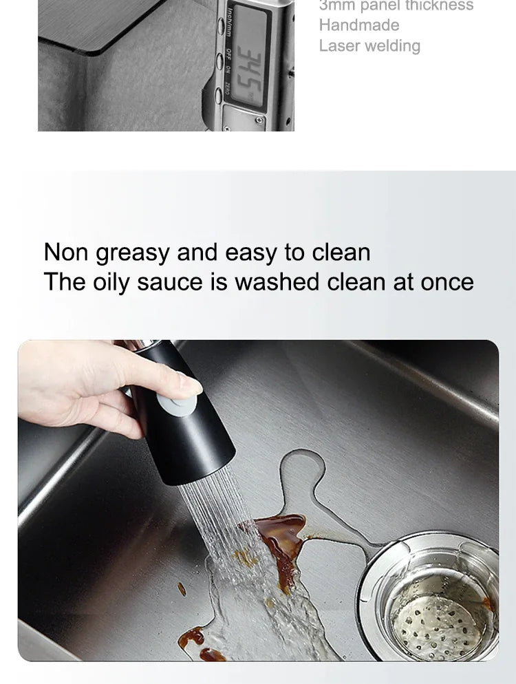 Kitchen Sink Stainless Steel Dishwashing Sink Ultrasonic Sink Dishwasher Multifunctional Intelligent Net Washer For Kitchen