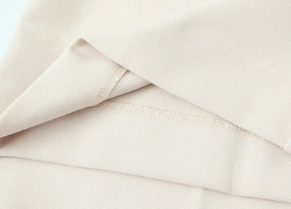 HH Women Solid Pant Set Long Sleeve O-Neck Double-Breasted Blazers+High Waist Chain Matching Side Zipper Trousers Sets