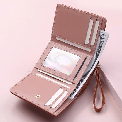 Zipper Wallet, Tower Buckle Zero Wallet, Women's Short Handheld Bag,Mini Travel Storage Bag,Solid Color Simple Versatile Fashion.