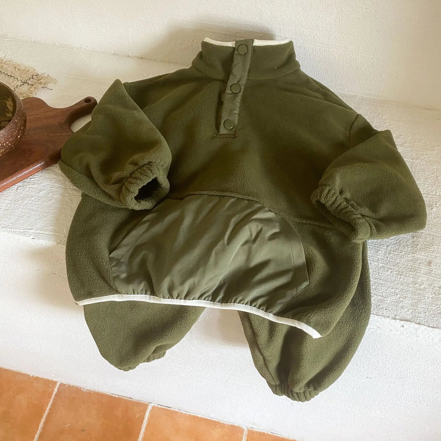 2025 Winter New Children Polar Fleece Sweatshirt Set Boys Girls Plus Velvet Thick Warm 2pcs Suit Kids Casual Sports Outfits.