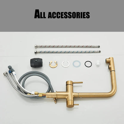 Pulling Filter Kitchen Faucet Hot & Cold Water Mixer Dual Mode Filtration Purification Kitchen Sinks 360 Rotation